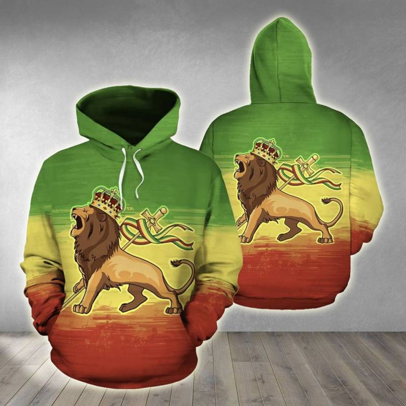 African – Rastafar Lion All Over Print Hoodies