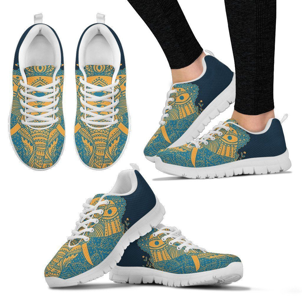 Elephants Indian Print Sneakers Shoes