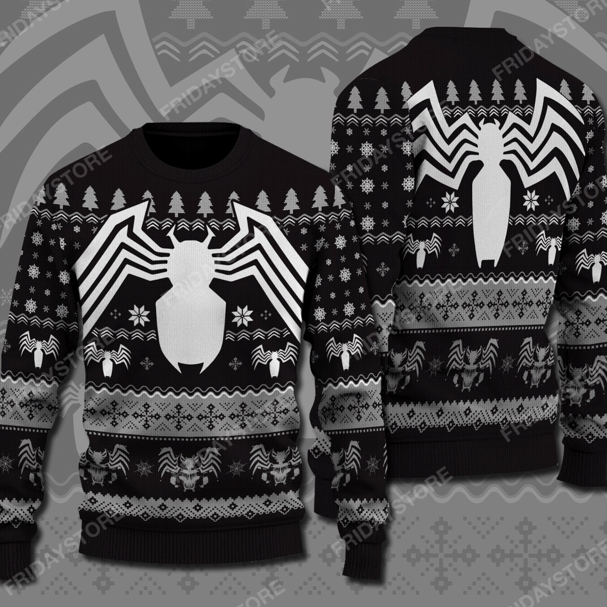 Venom Mv Ugly Sweater Vn Super Hero Dark Pattern Christmas Sweater