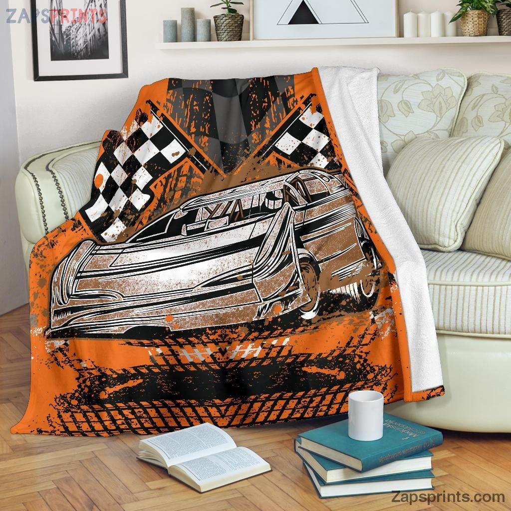 Gift For Racing Lover – Dirt Track Racing Blanket Late Model Version – Gift For Friends