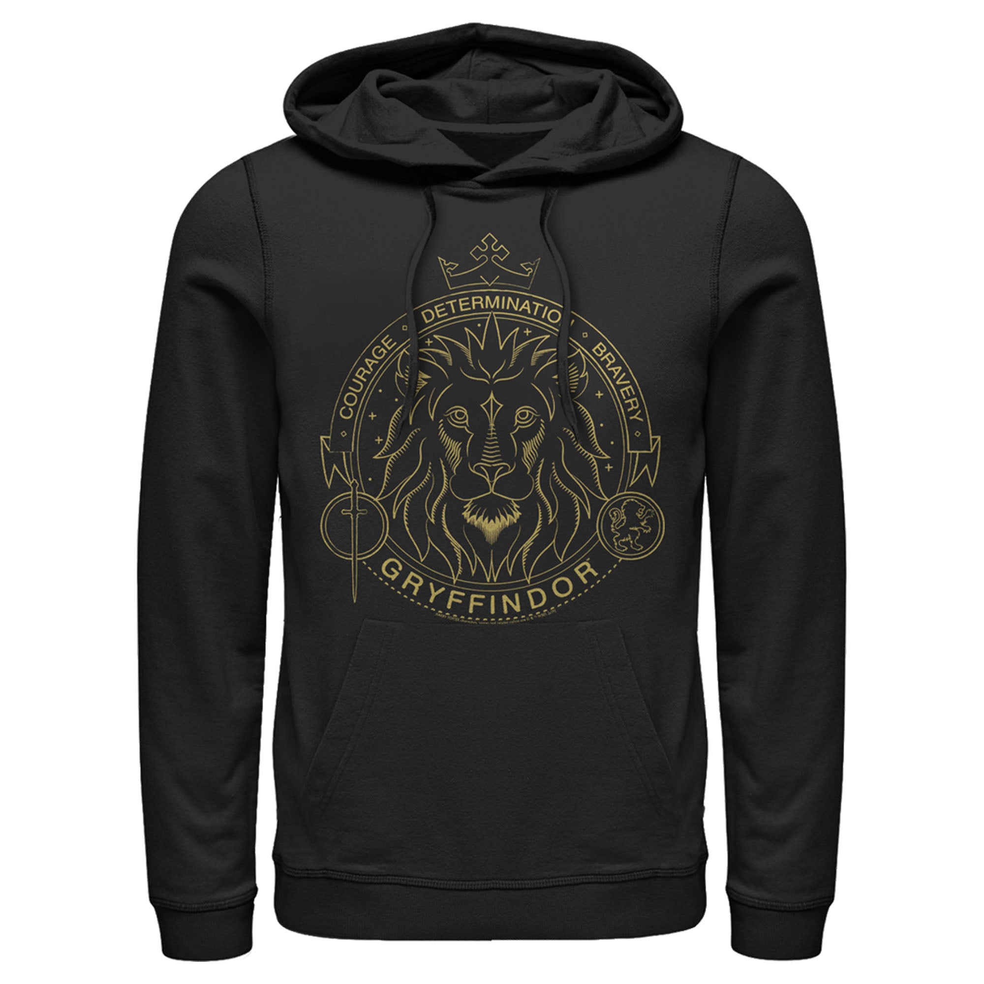 Men’S Harry Potter Gryffindor Line Art Seal Pull Over Hoodie