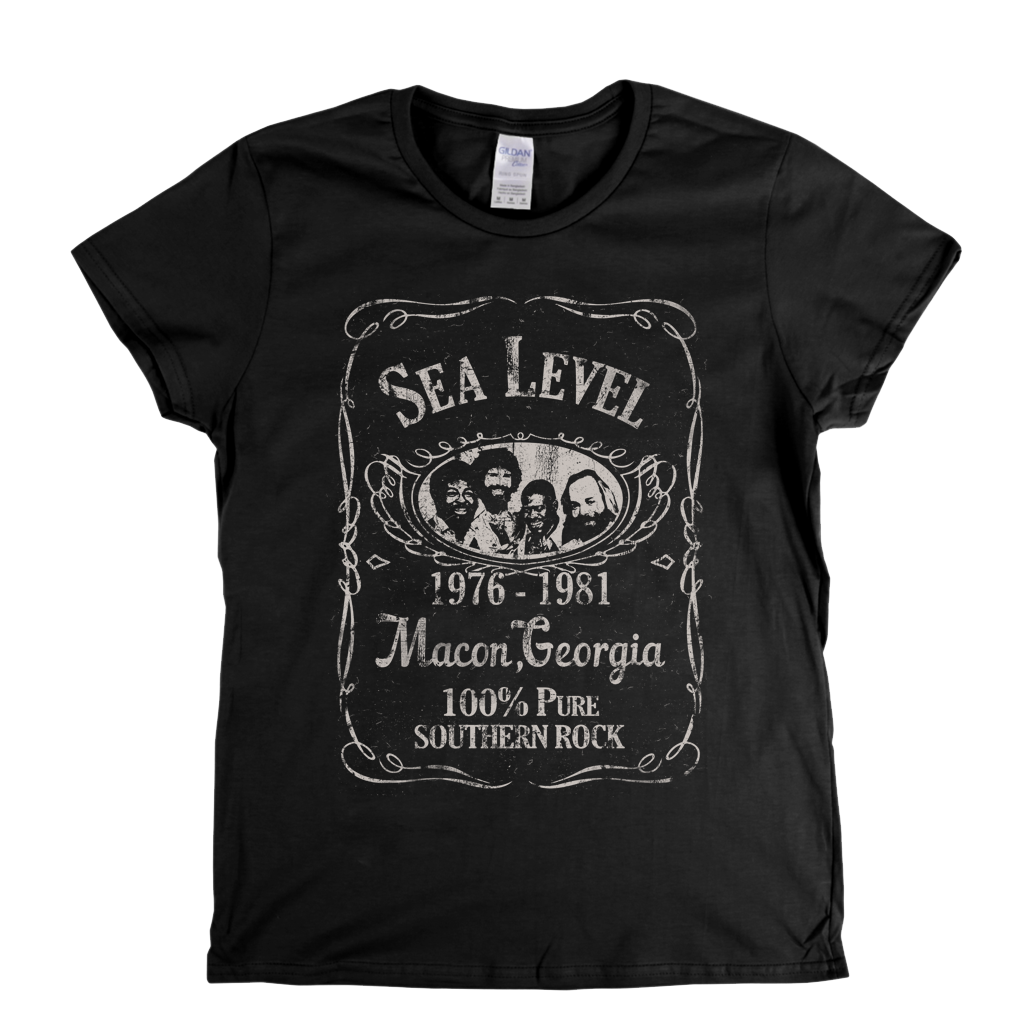 Sea Level Liquor Label Womens T-Shirt