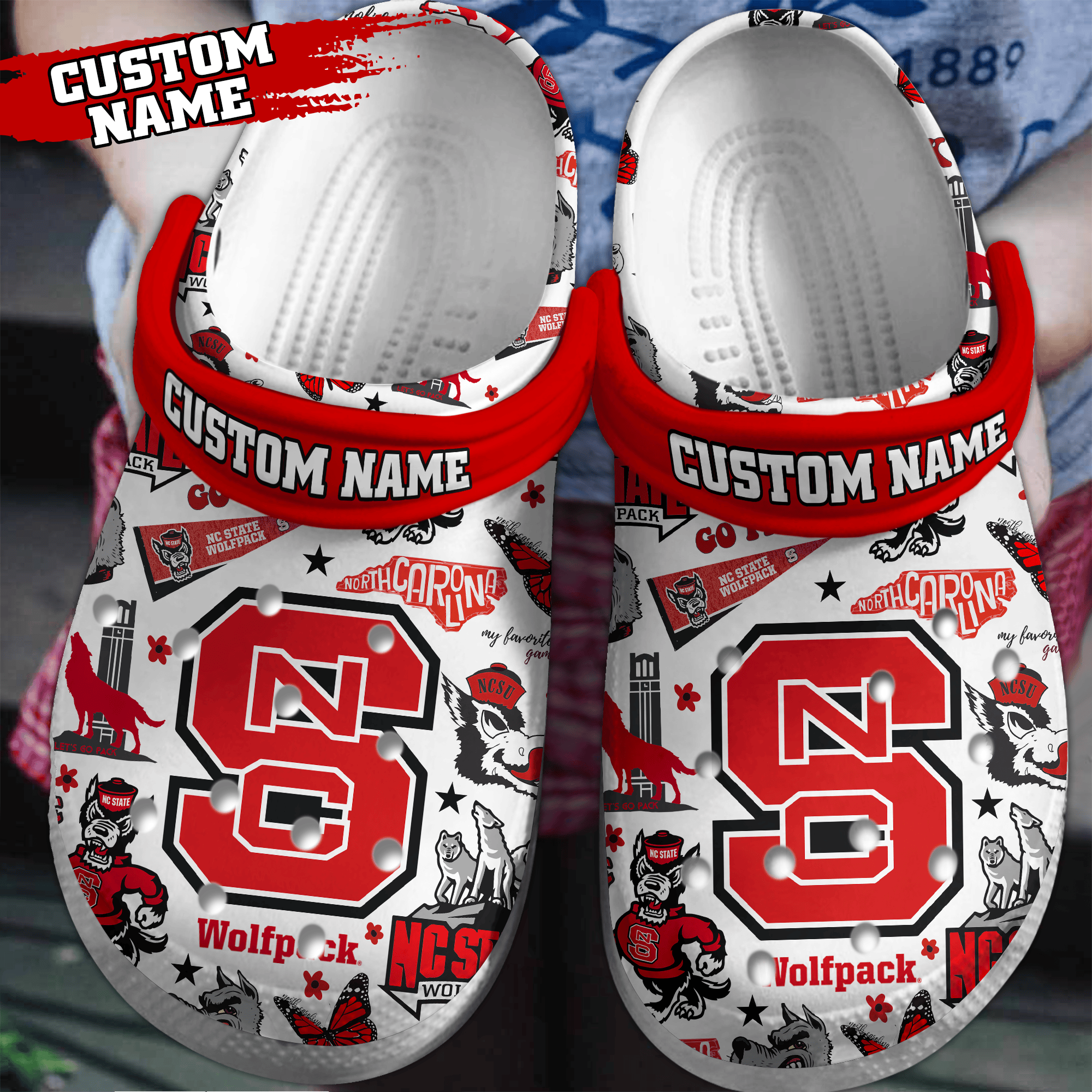 NC State Wolfpack men’s basketball NCAA Sport Crocss Crocband Clogs Shoes Comfortable For Men Women and Kids