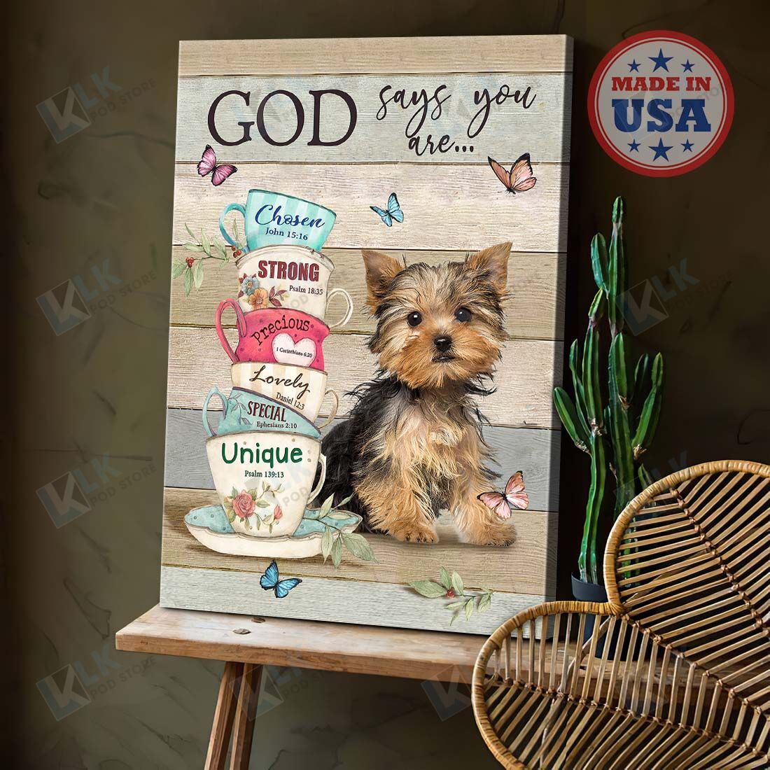 YORKSHIRE TERRIER – CANVAS God Says You Are [ID3-T] | Framed, Best Gift, Pet Lover, Housewarming, Wall Art Print, Home Decor