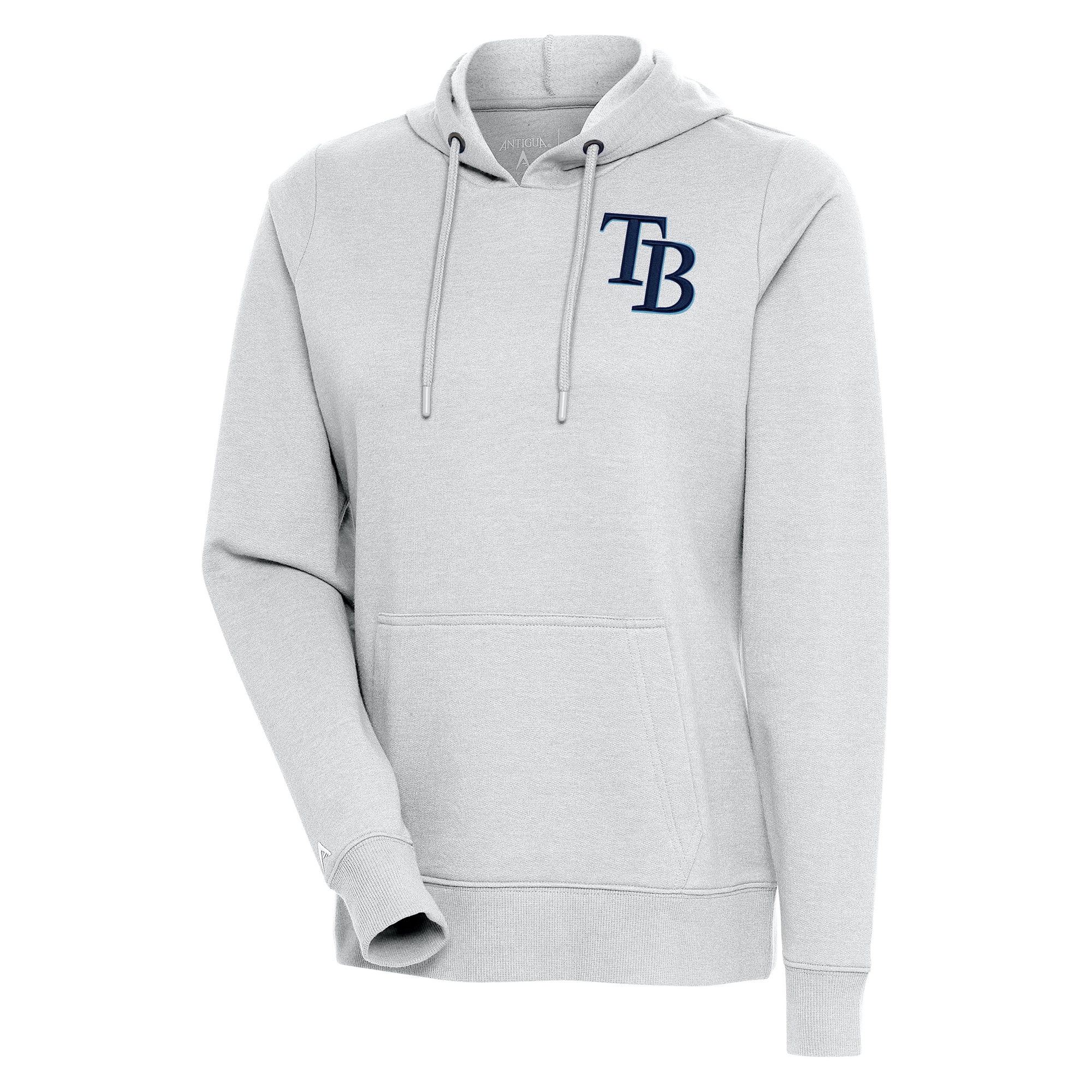 Women's Tampa Bay Rays Antigua Heather Gray Action Pullover Hoodie