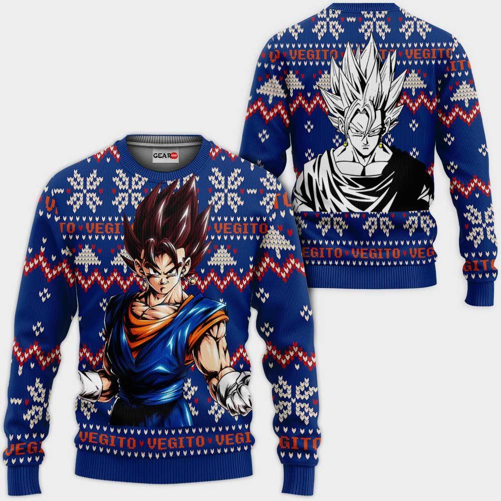 Vegito Ugly Christmas Sweater Custom Anime Dragon Ball Xmas Gifts