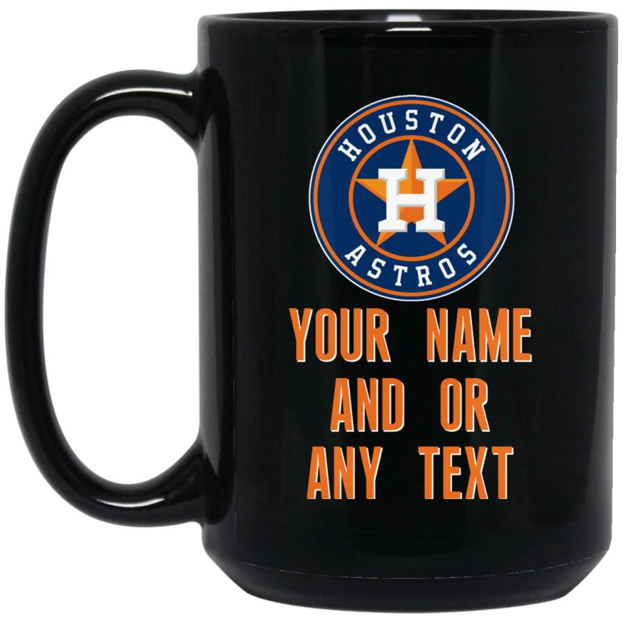 Custom Personalized Houston Astros Logo Orange-White Example BM15OZ 15 oz. Black Mug