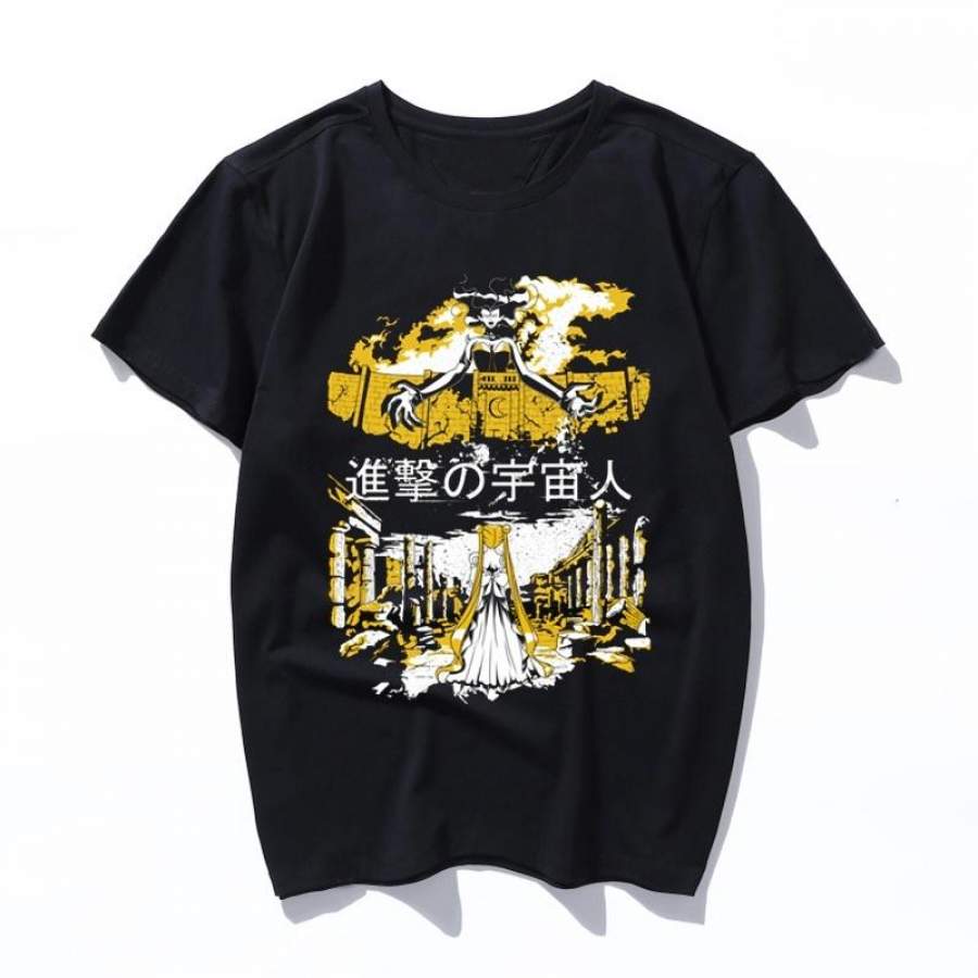 attack on moon alien advance women t shirt funny new ulzzang vintage tshirt female top tee Casual summer graphic men t-shirt clothes O-Neck