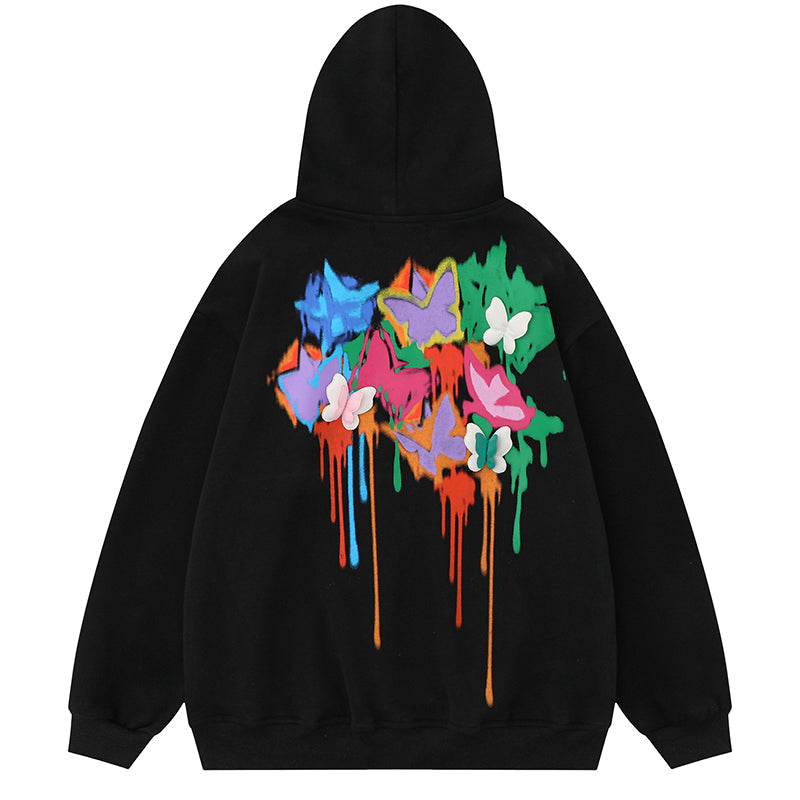 Lemandik Unique Hoodie Colorful Butterfly