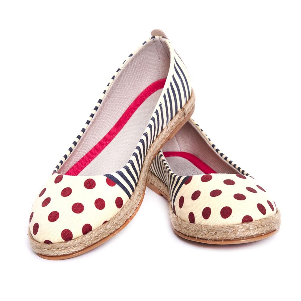 Striped Dotted Ballerinas Shoes Fbr1184