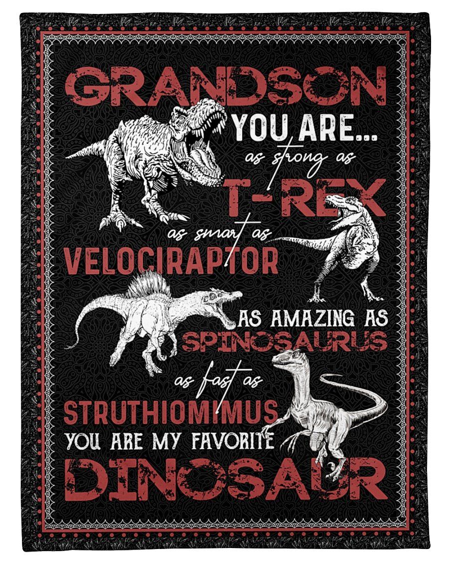 [Personalized Name] Grandma You Are Strong As T Rex  Fleece Blanket, Sherpa Blanket, Gift For Grandson Gift For Family Member, Friends Gift, Christmas Gift, Home Decor, Home Living