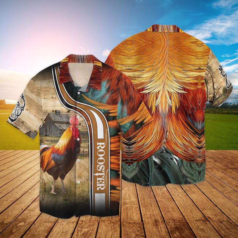 Beautiful Pride King Rooster 3D Full Print Hawaiian Shirt