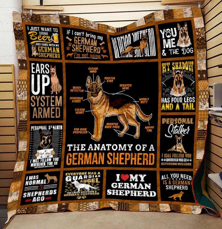 The Annatomy Of A German Shepherd Blanket Gift For German Shepherd Dog Lovers Family Gift Home Decor Bedding Couch Sofa Soft And Comfy Cozy Cute Blanket