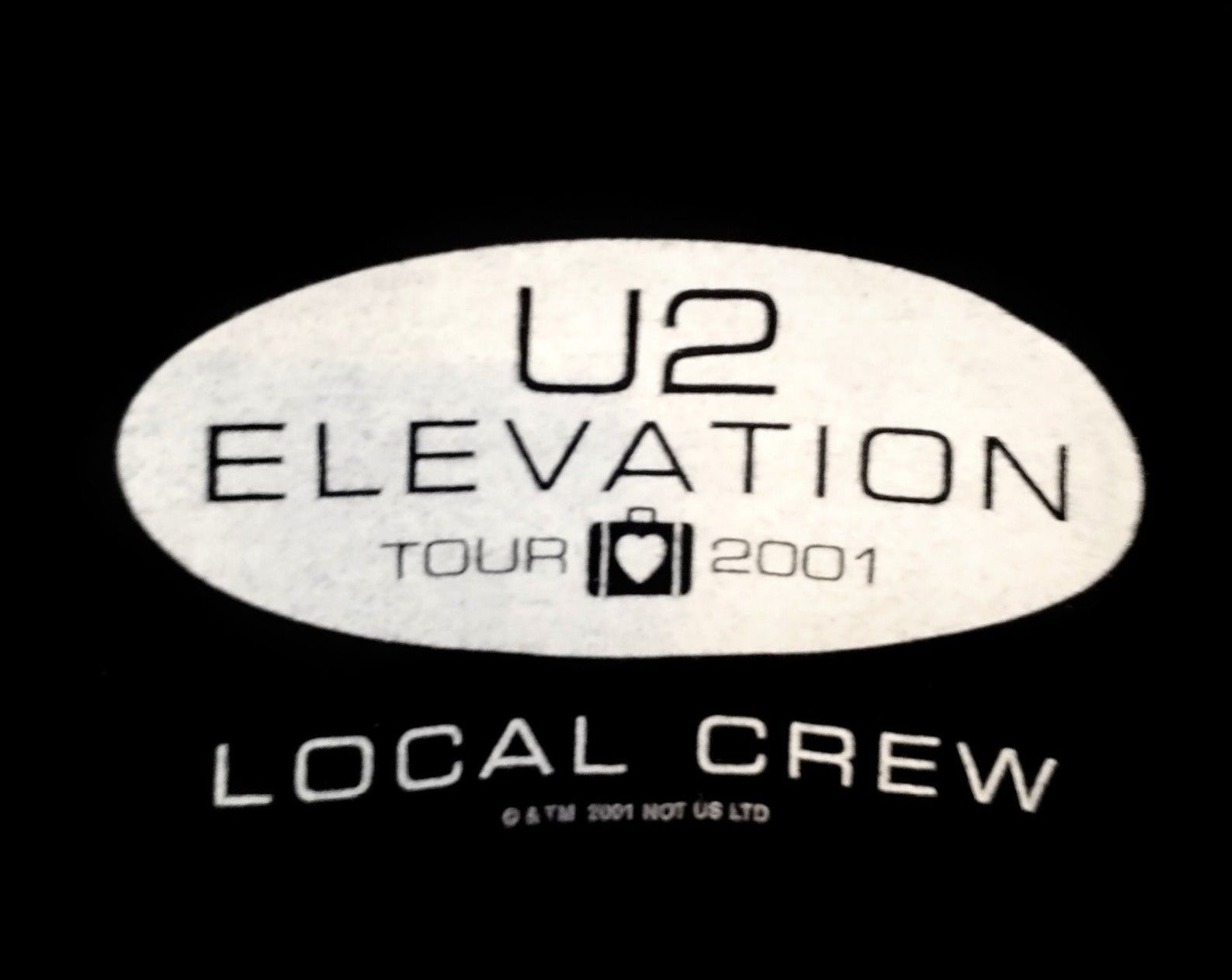 U2 Band T Shirt Tech Crew Shirt Rare! Vintage Crew Shirt 2001 U2 Elevation World Tour 2001 Toronto Ontario May 24 25!