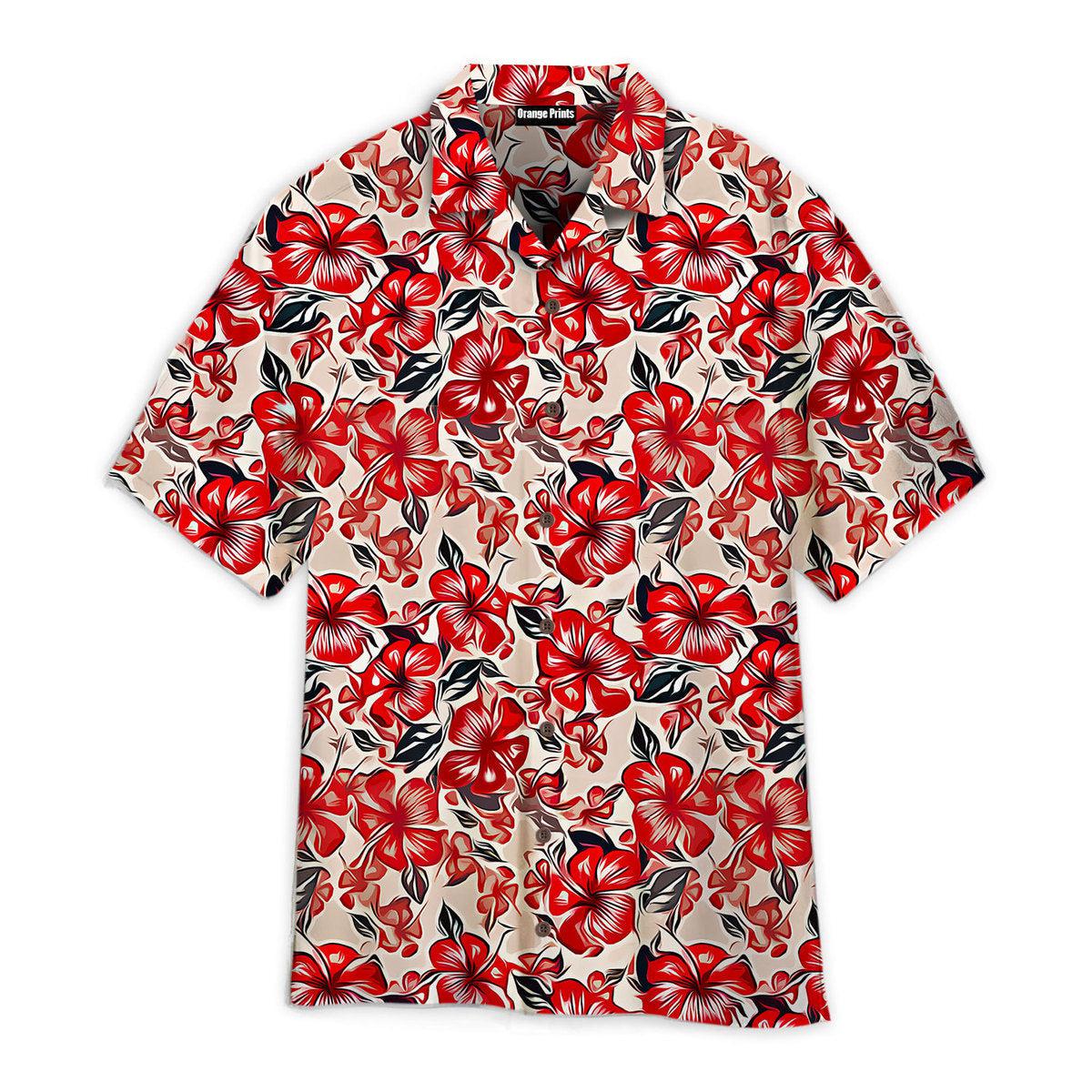 Red Flower Aloha Hawaii Shirts For Men Women Ha32026