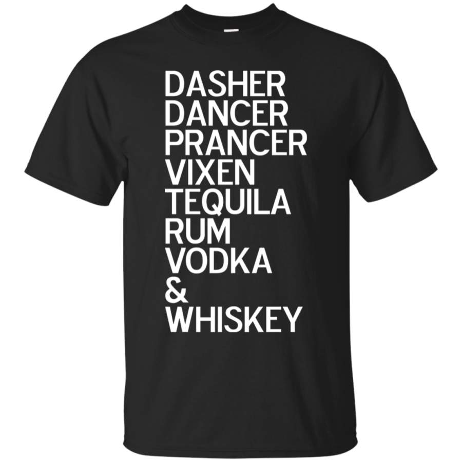 AGR Dasher dancer prancer vixen tequila rum vodka and whiskey T-Shirt