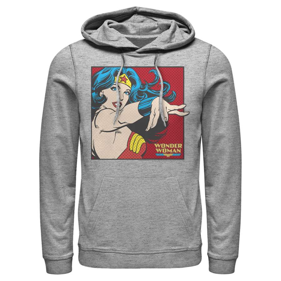 Justice League Men’s Retro Pop Art Portrait  Lightweight Hoodie