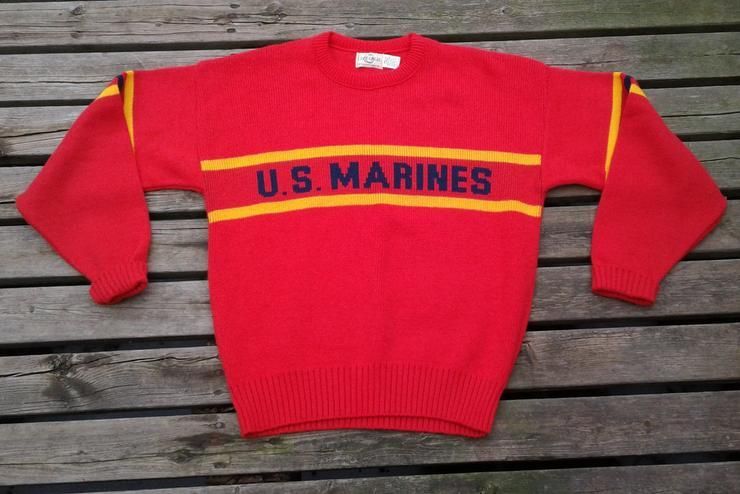 Vintage 80 S 1984 Cliff Engle U S S Acrylic Knit Red And Yellow And Black Usa Shirt