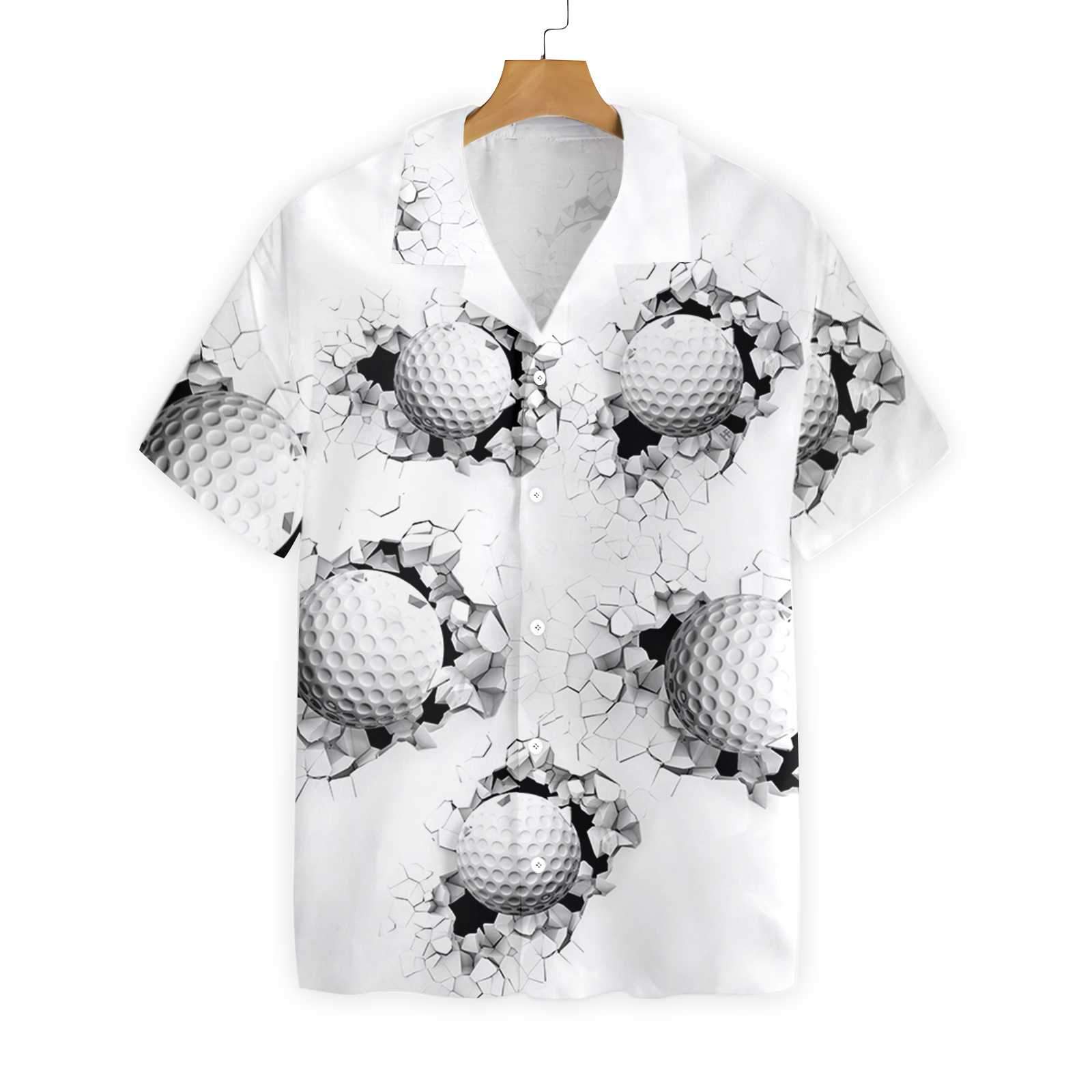 Golf Ball Breaking Through Wall 0502 Hawaii Shirt Ha106310