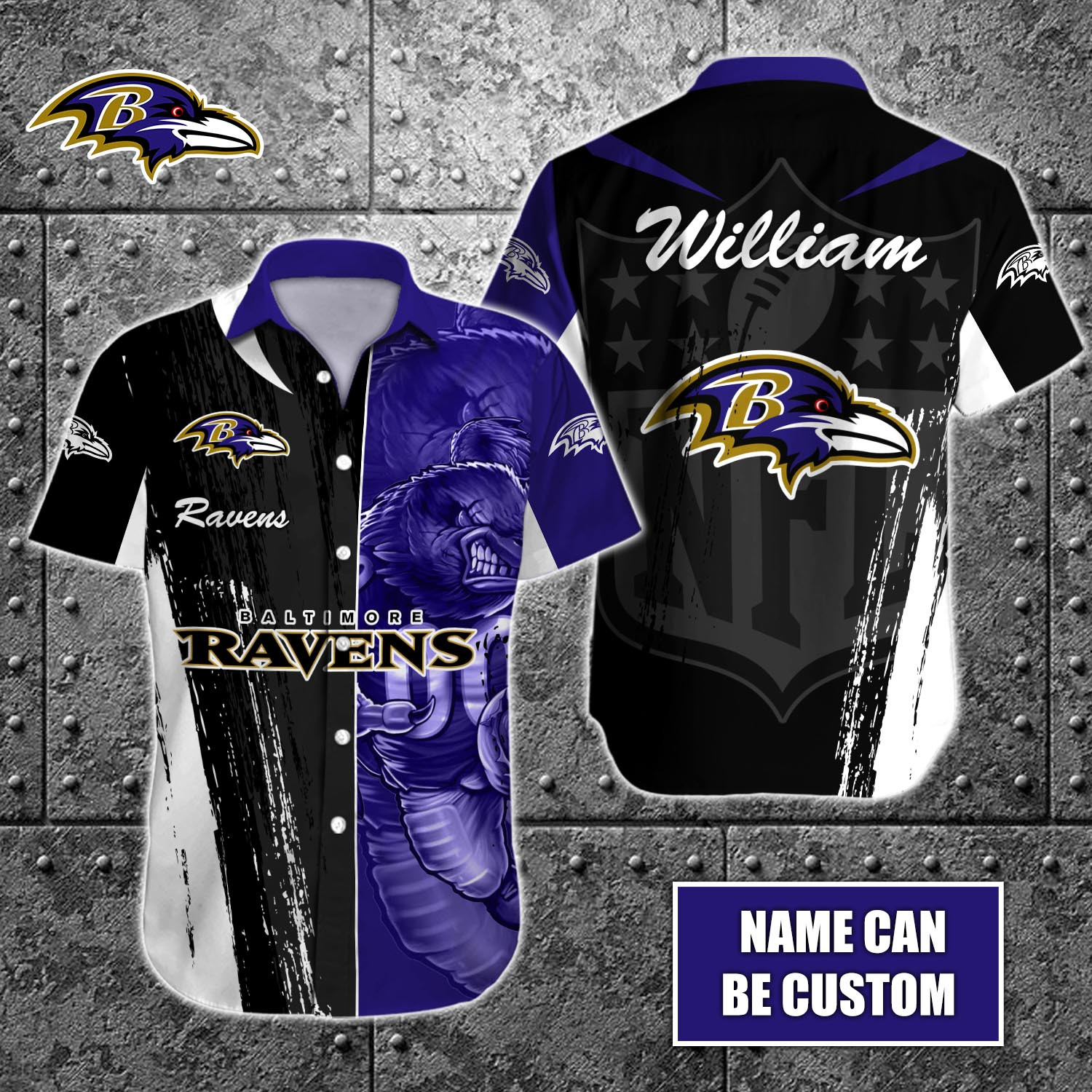 Baltimore Ravens Nfl-Hawaiian Shirt Custom T-40919