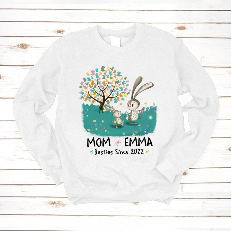 Bunny Mom And Kid Besties Sweatshirt