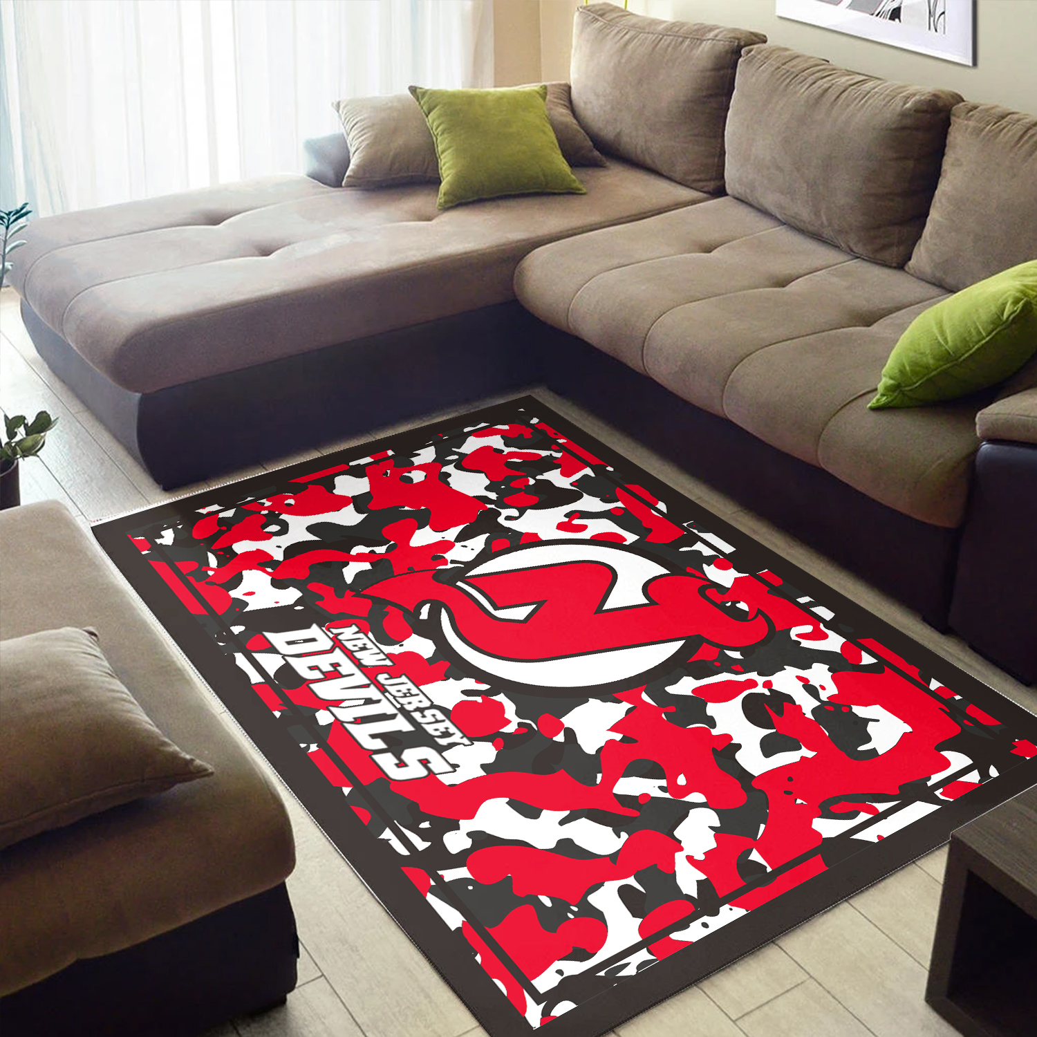 New Jersey Devils Camouflage Area Rug