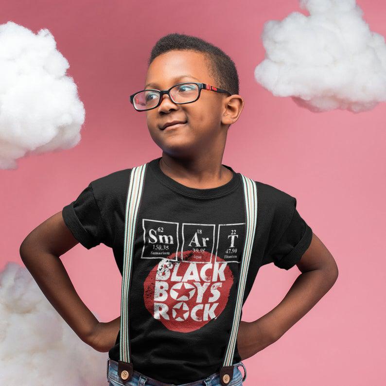 Youth Smart Black Boys Rock | African Pride | Melanin Magic | Black History Pride Youth Tee Short Sleeve T-Shirt