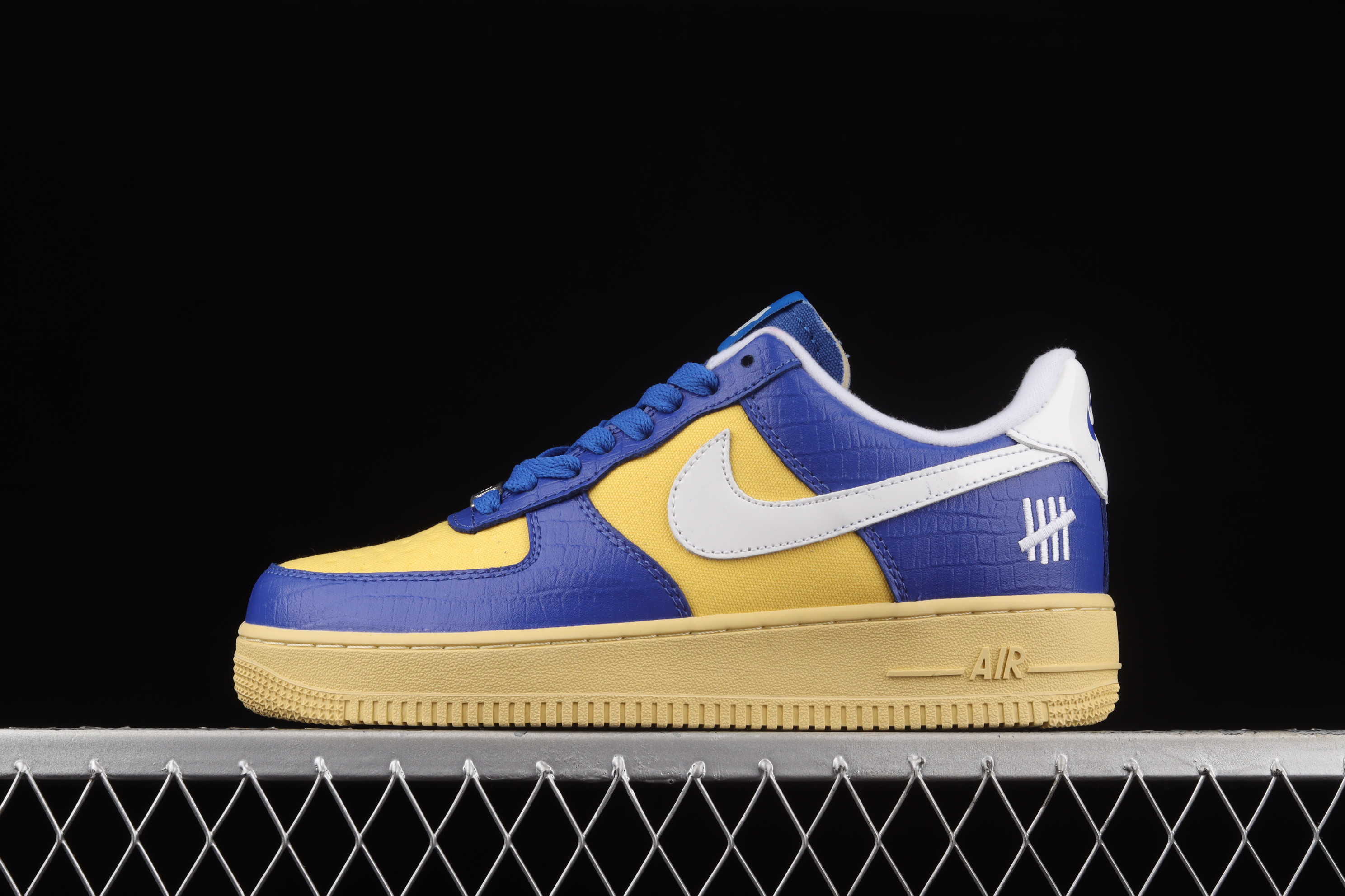 Nike Air Force 1 Low SP Undefeated 5 On It Blue Yellow Croc Shoes Sneakers SNK458261427