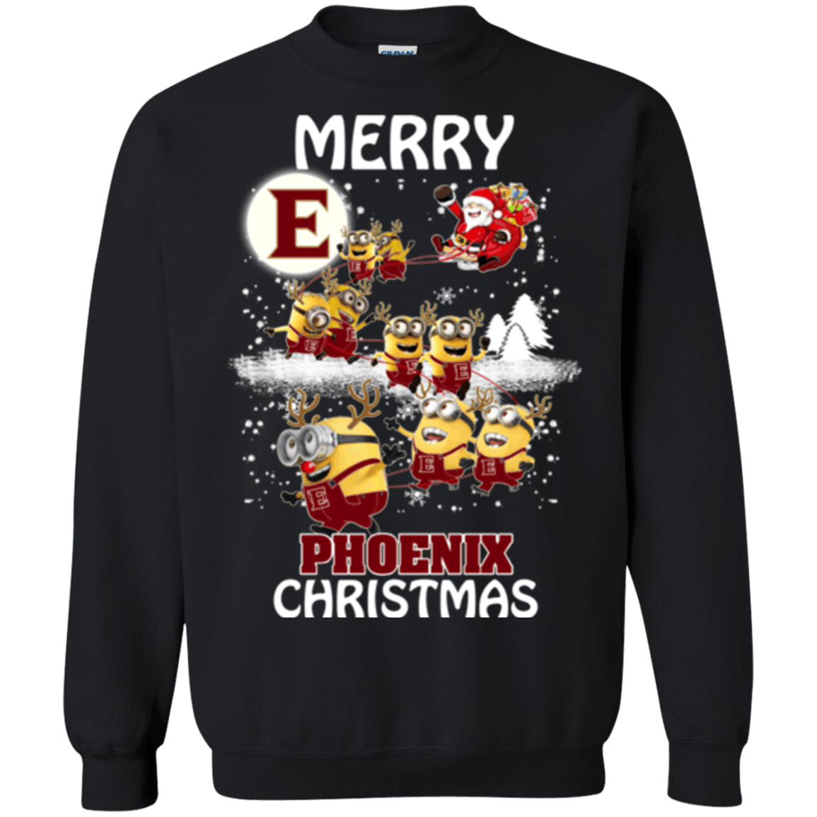 Trending tees Elon Phoenix Minion Ugly Christmas Sweaters Santa Claus With Sleigh Hoodies Sweatshirts