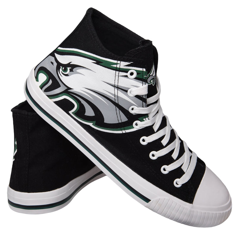 Philadelphia Eagles NFL Mens High Top Big Logo Canvas Shoes