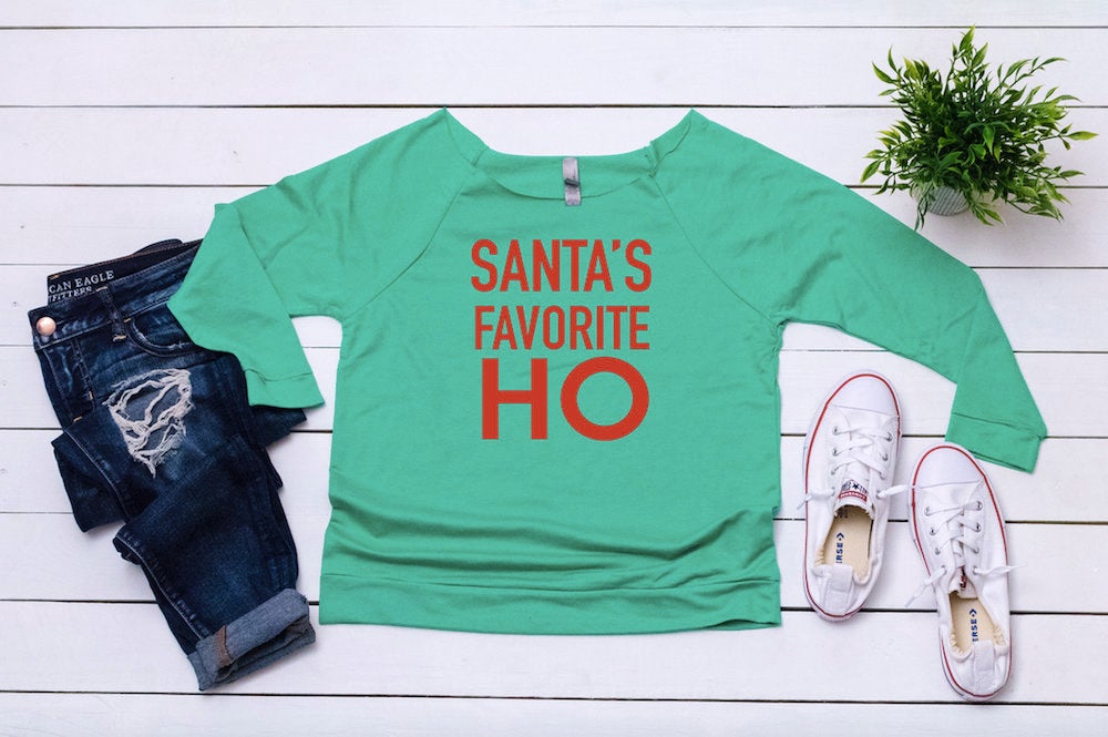 Ugly Sweater, Funny Sweater, Santa’S Favorite Ho, Women’S Christmas Outfit,Women’S Holiday Top,Cute Christmas Top, Women’S Xmas Shirt