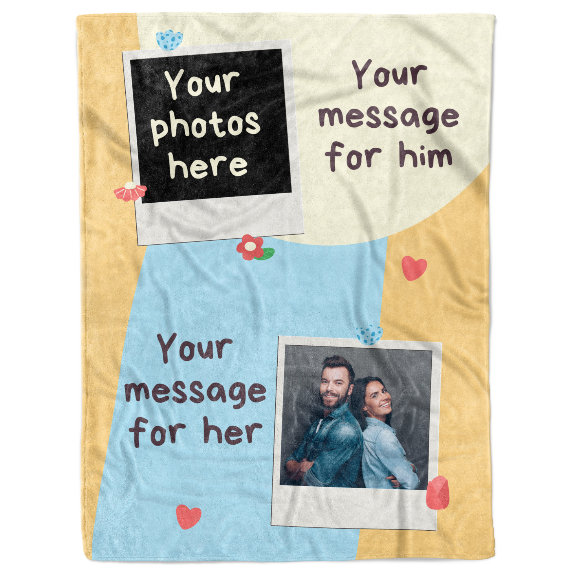 Customized Photo Letter Blanket Couples Gift