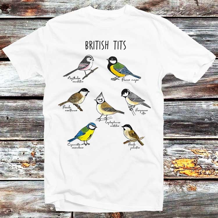 British Tits Funny T Shirt Bird Parus Poecile Aegithalos Mens Womens Unisex Tit Birds Retro Vintage Girl Shirt Style Gift Top Tee B263