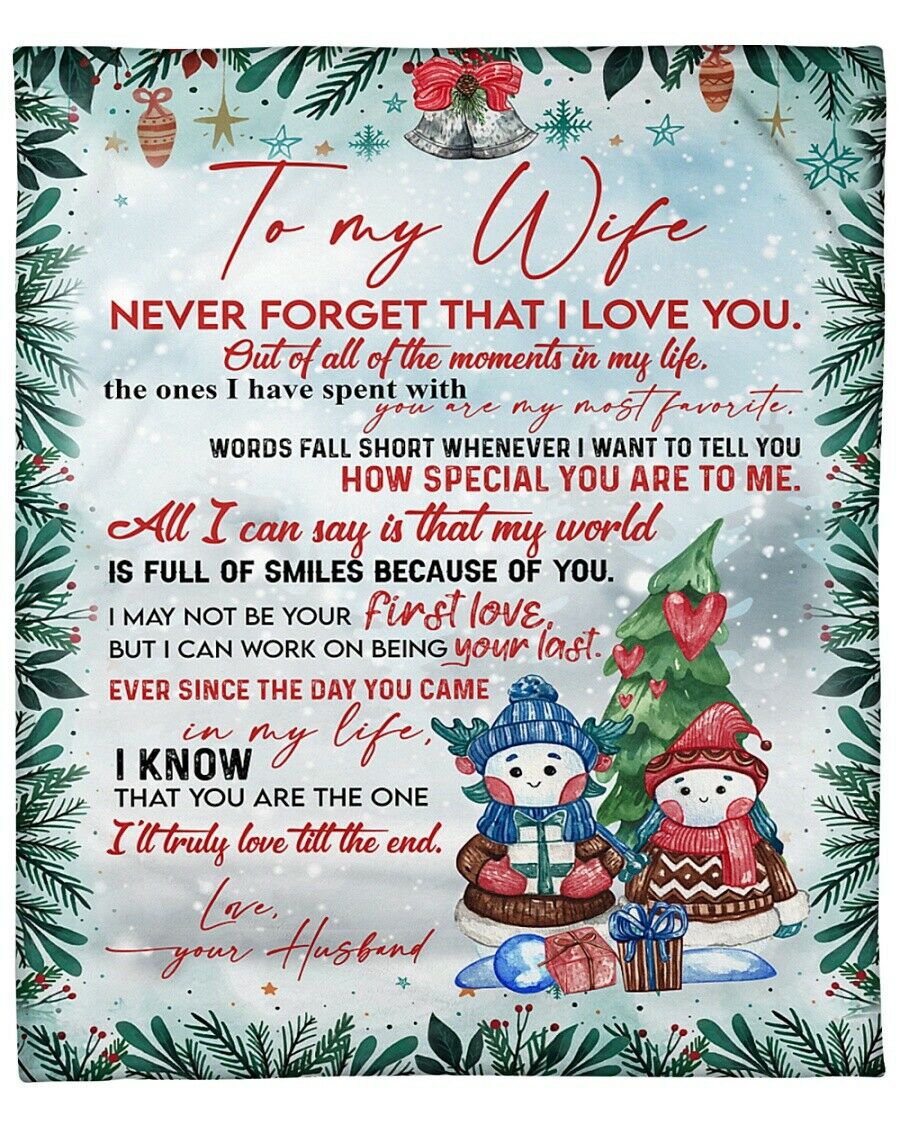 To My Wife I Will Truly Love Till The End Fleece Blanket Gift For Family,Birthday,Christmas,Friends,Couple,Wife Gift Home Decor Bedding Couch Sofa Soft And Comfy