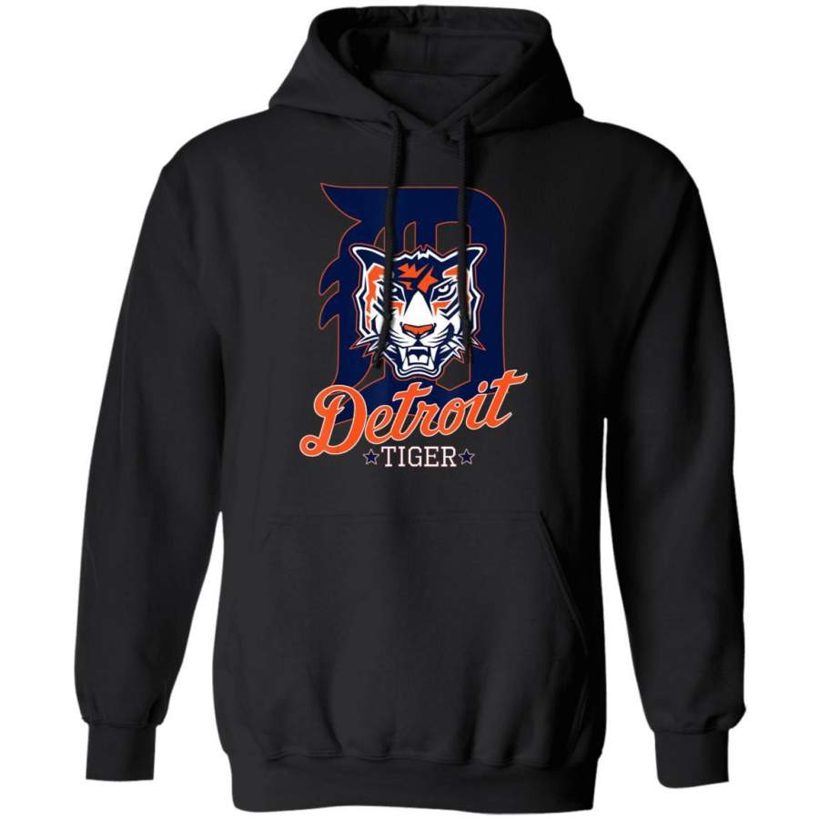 Tiger Mascot Distressed Detroit Baseball Hoodie