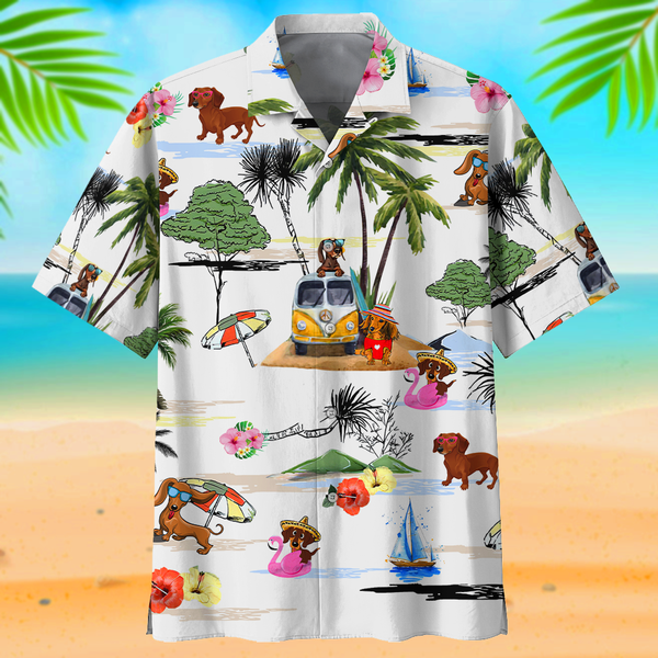 Beach And Dachshunds Hawaii Shirt Hawaii For Hawaii Aloha Ha56068