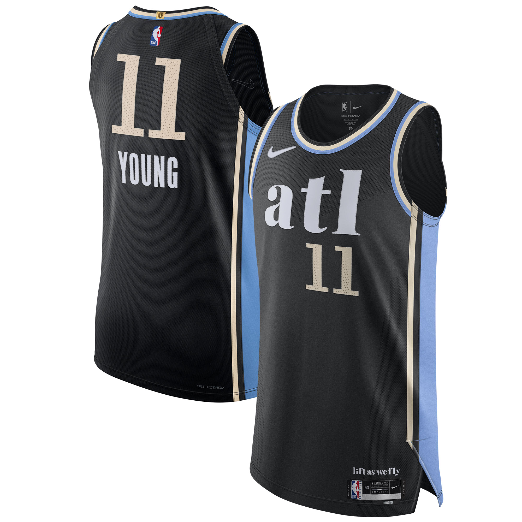 Trae Young Atlanta Hawks Authentic Jersey – City Edition – Black