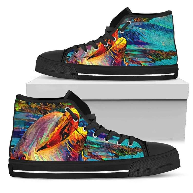 Deep Ocean Dolphin Art High Top Shoes