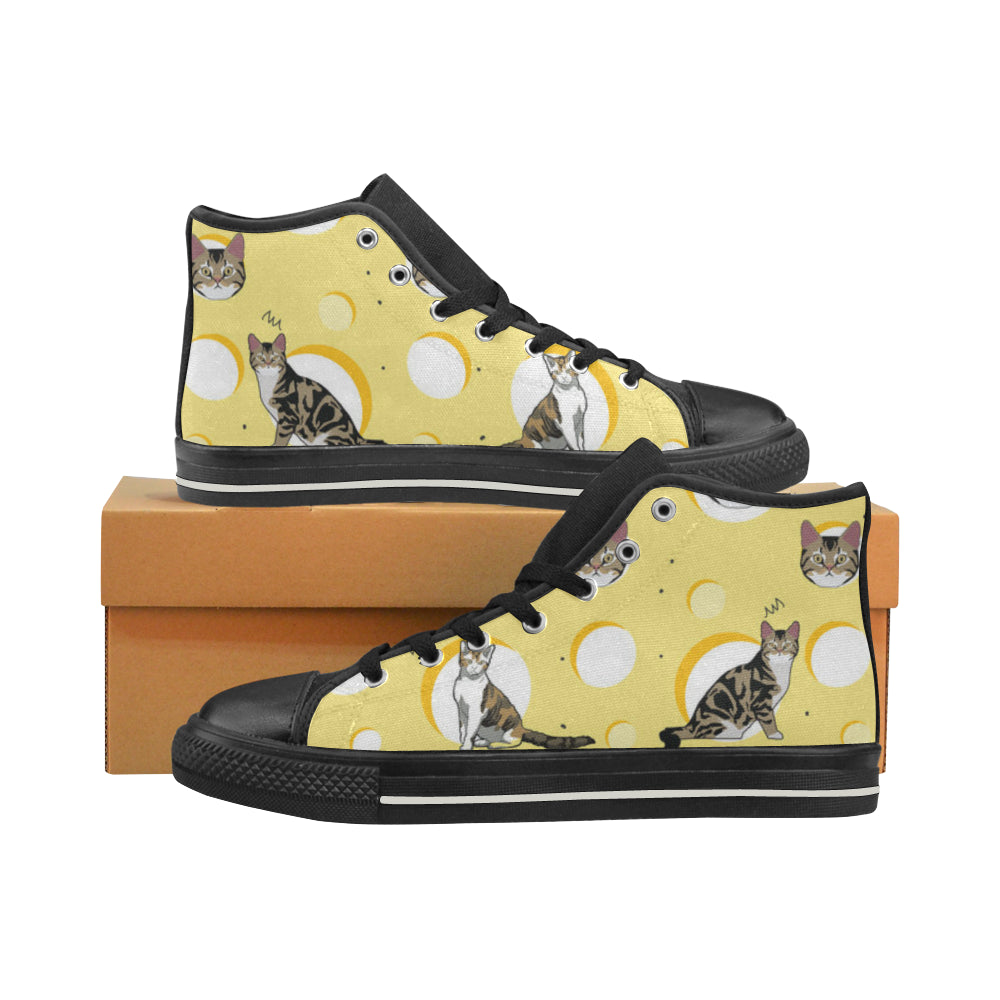 American Wirehair Black Men’s Classic High Top Canvas Shoes