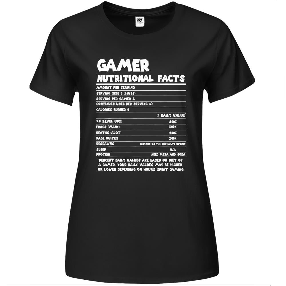 Nutritional Facts Shirt, Gamer Nutrition Facts Shirt, Gamer Nutritional Facts Cool Funny Gamers Shirts Premium Womens T Shirts