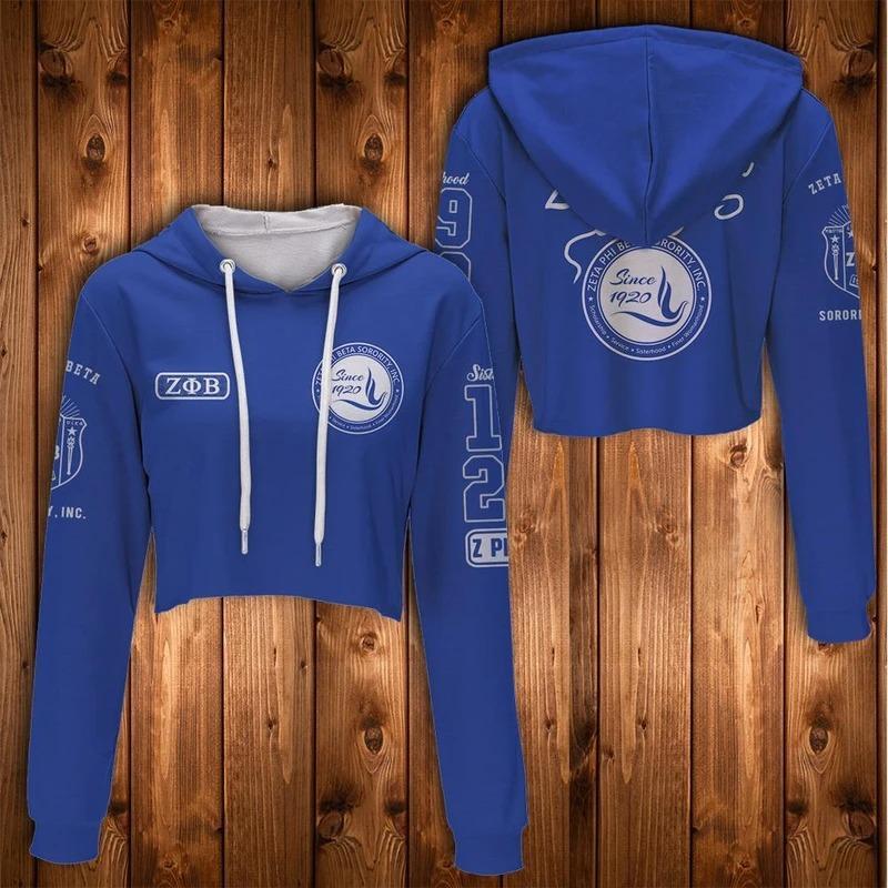 Wonder Print Hoodie – Dove Zeta Phi Beta Sorority Crop Hoodie