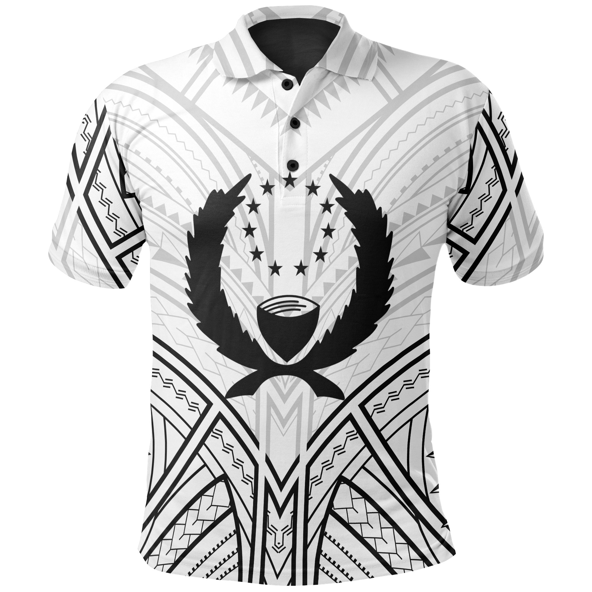 Pohnpei State Polo Shirt - Pohnpei State Seal Tribal Patterns - BN01