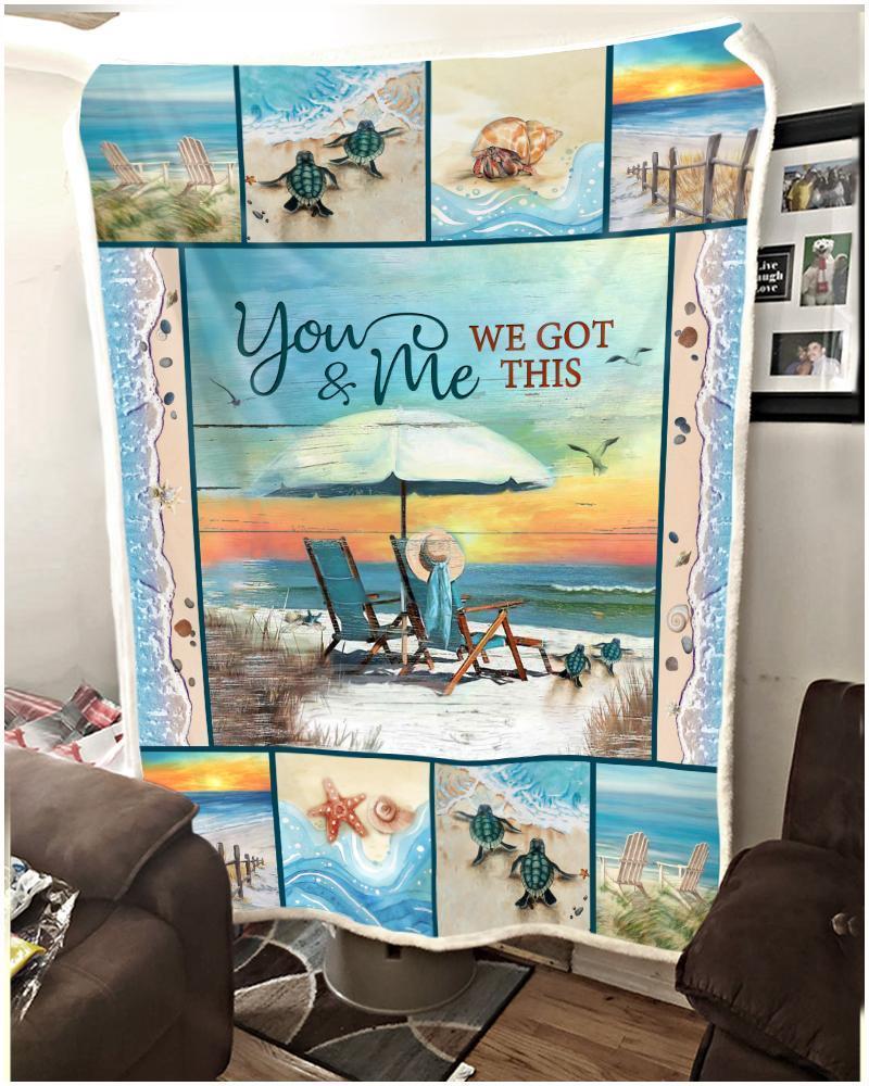 You & Me We Got This Fleece Blanket Quilt Blanket, Home Decor Bedding Couch Sofa Soft And Comfy Cozy