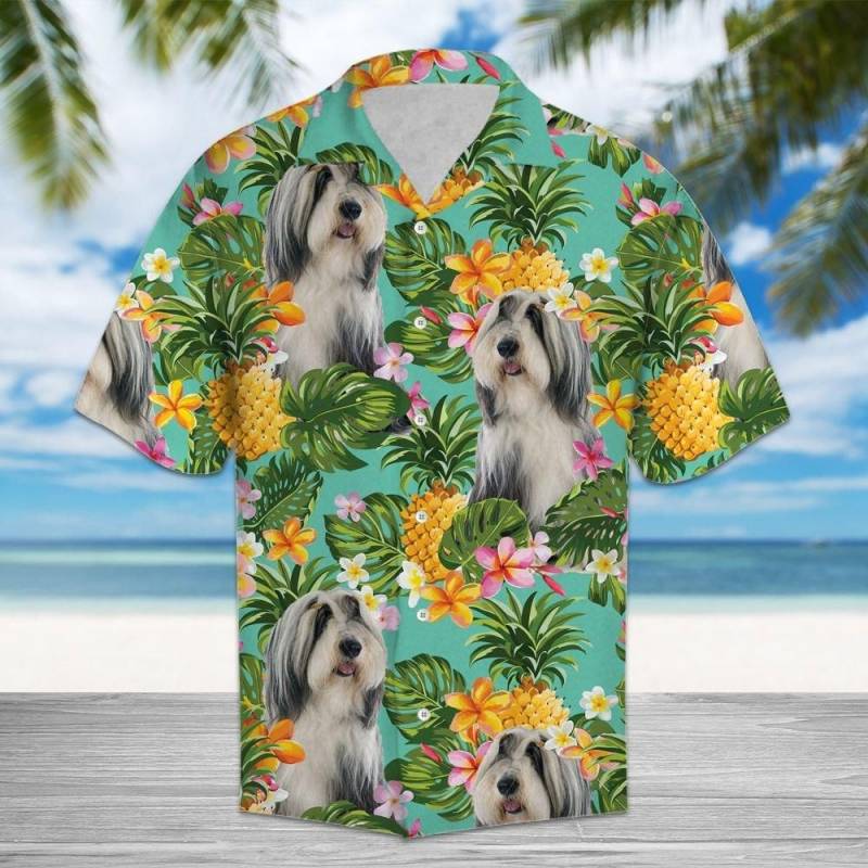 Artsyhomes Tropical Pineapple Bearded Collie Hawaiian Ha16754