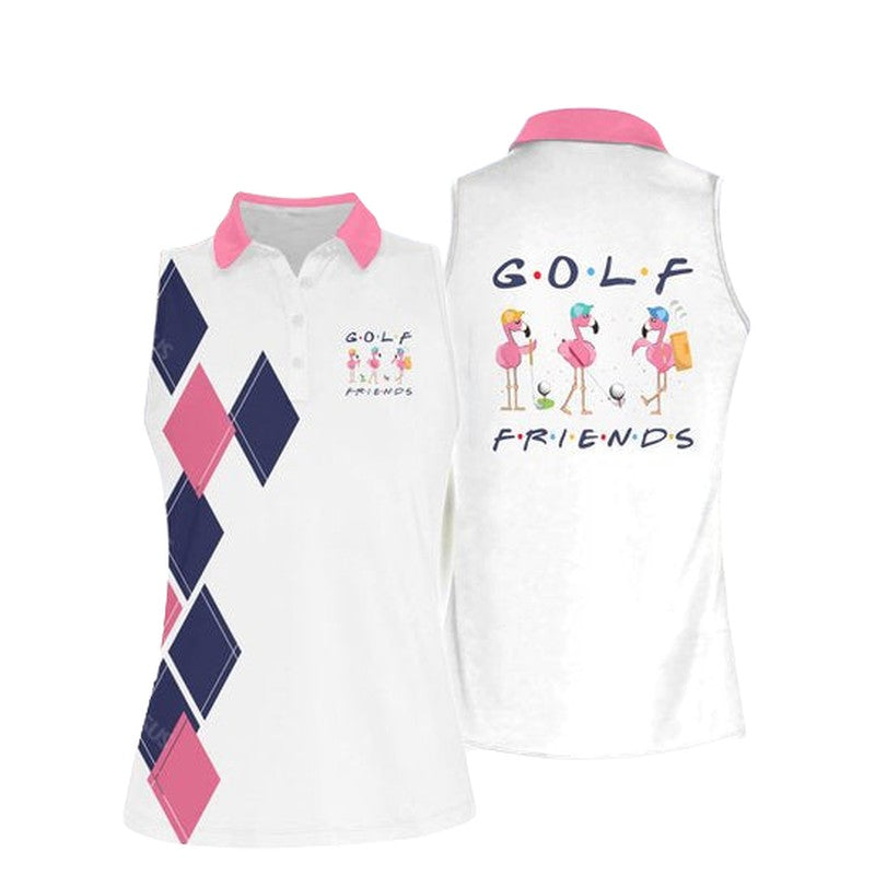 Womens Golf Friends Sleeveless Polo Shirt, Women’S Sleeveless Polo Shirts Quick Dry Golf Shirt