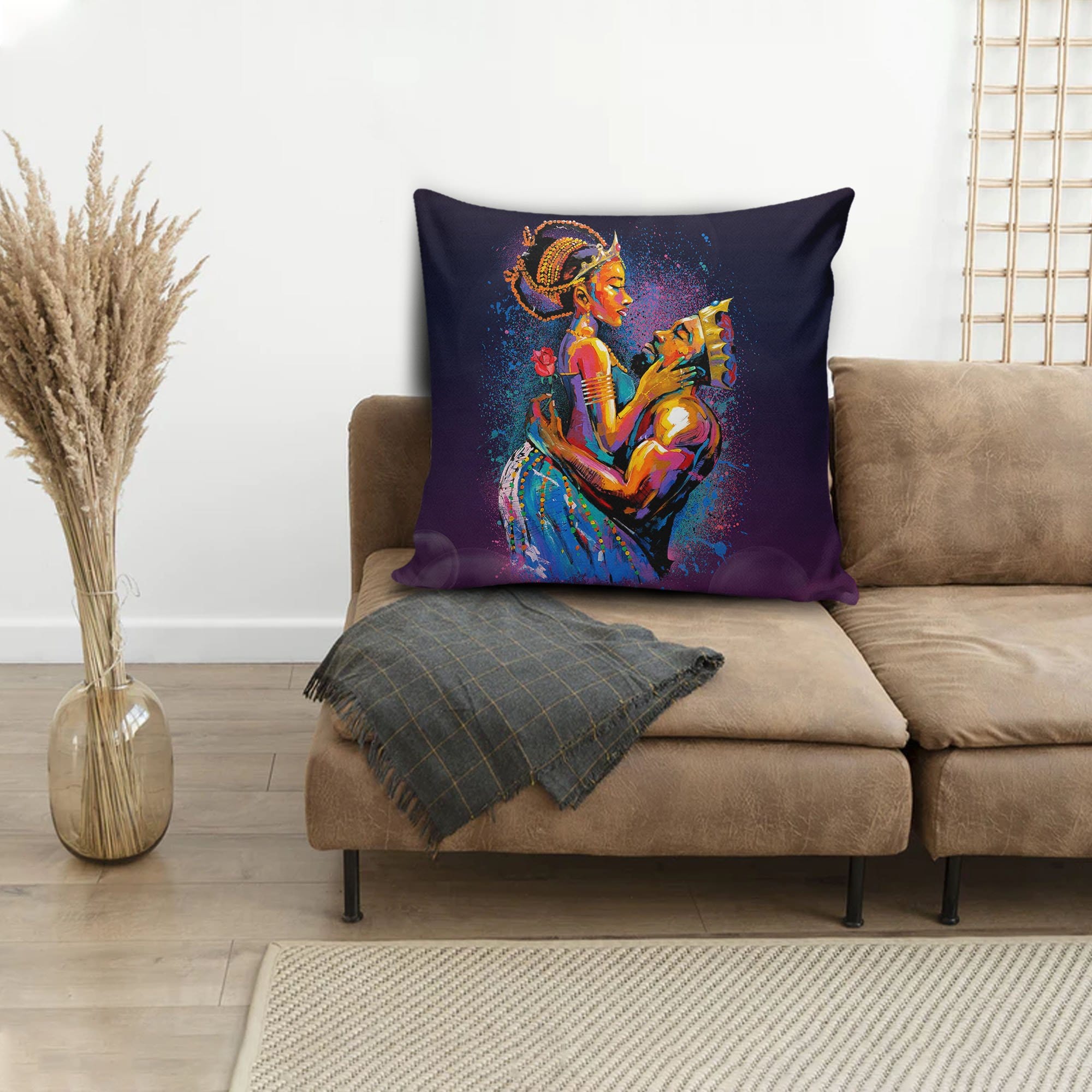 Afrocentric Throw Pillows African American King And Queen Square Throw Pillow African Inspired Throw Pillows