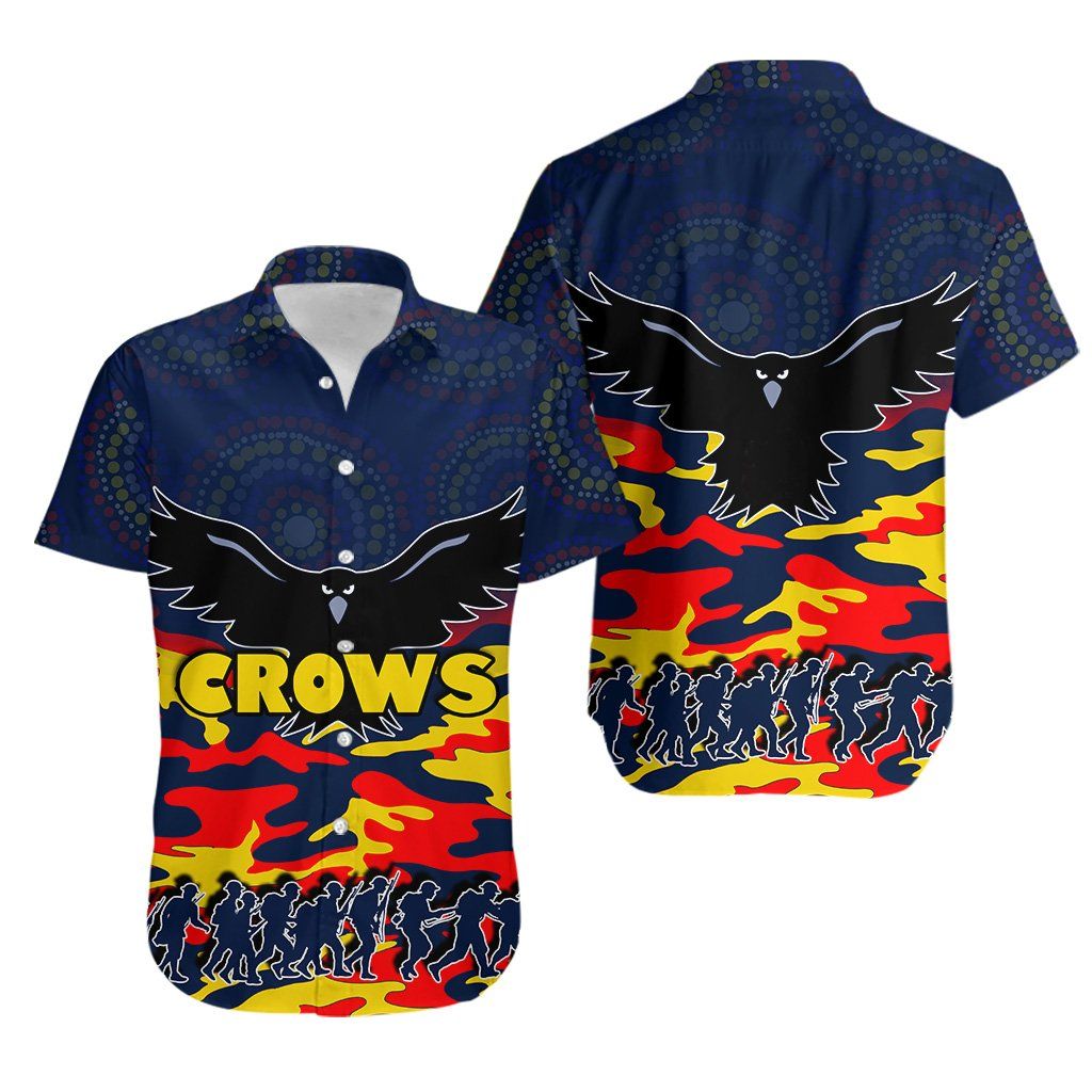 Adelaide Crows Hawaiian Shirt Anzac Day Army Style Th4