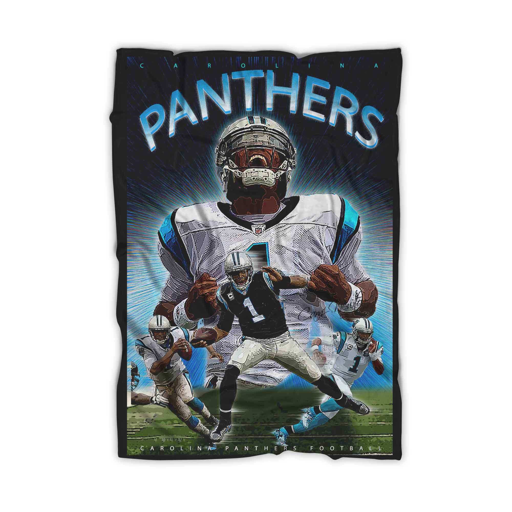 Carolina Panthers Football Blanket