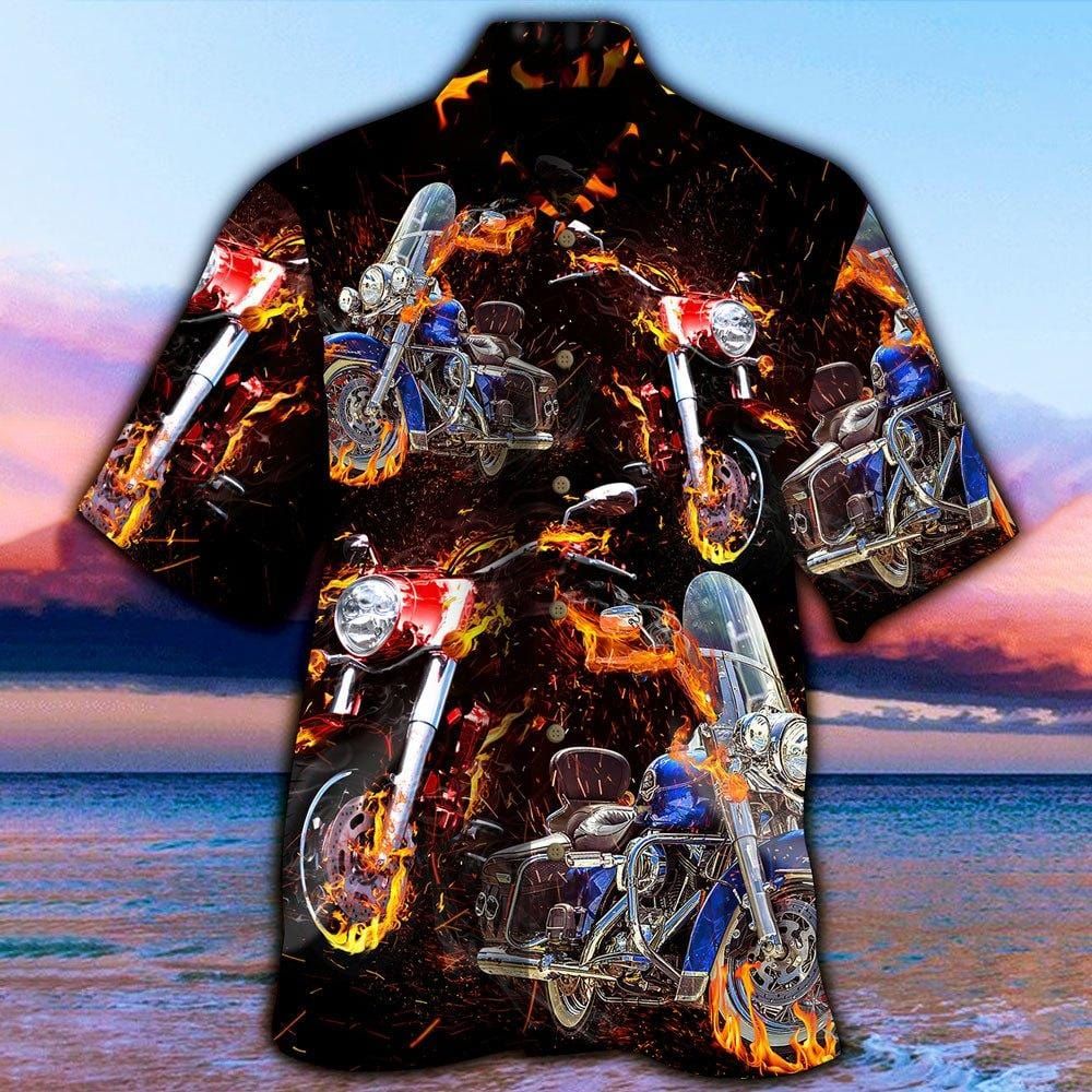 Flame American Motorcycles On Fire Hawaii Aloha Shirts Kv Ha105831