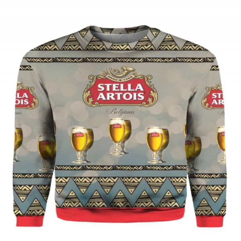 Stella Artois Beer 3D Print Ugly Christmas Sweater Hoodie